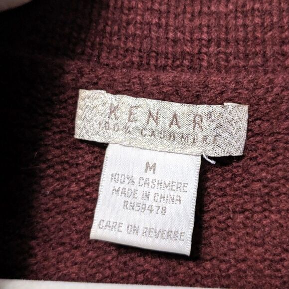 KENAR 100% Cashmere Brown Cropped Sweater M - Picture 3 of 4